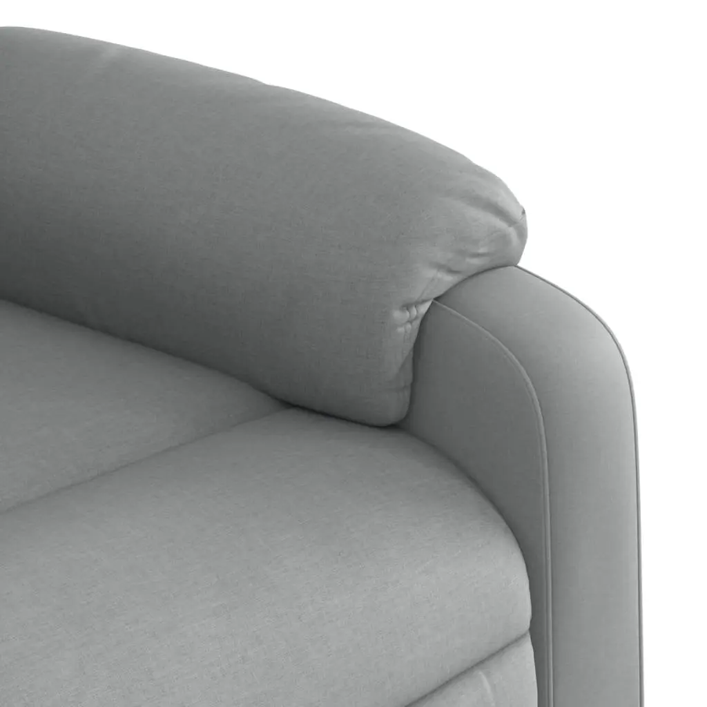 Electric Massage Recliner Chair Lift Function Fabric Grey for Elderly with Electric Recline and 6 Massage Points