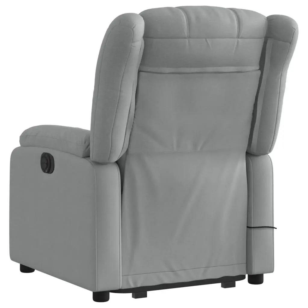 Electric Massage Recliner Chair Lift Function Fabric Grey for Elderly with Electric Recline and 6 Massage Points