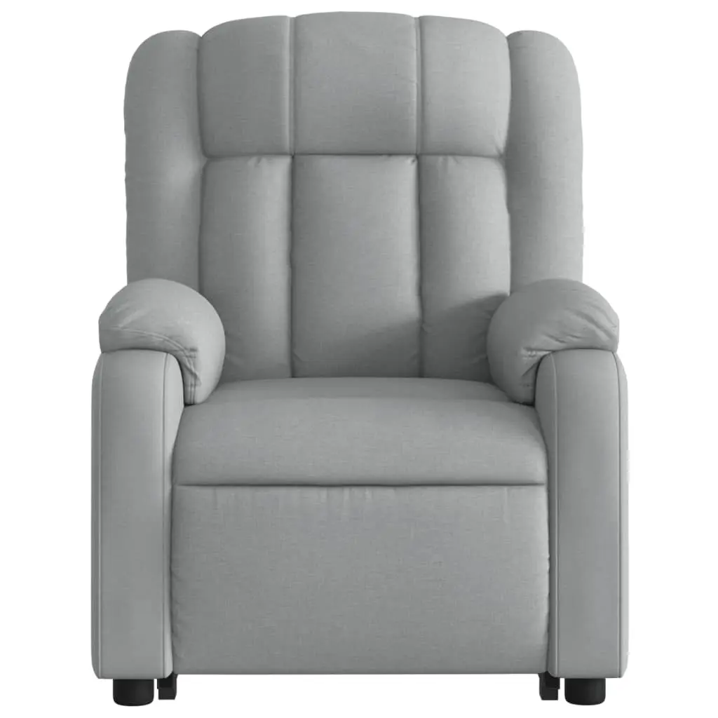 Electric Massage Recliner Chair Lift Function Fabric Grey for Elderly with Electric Recline and 6 Massage Points