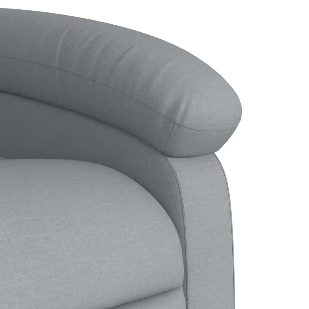 Massage Recliner Chair Fabric Grey Manual Reclining Armchair Vibration Padded