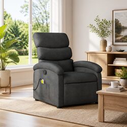 Practical Comfort: Grey Fabric Massage Recliner for Home