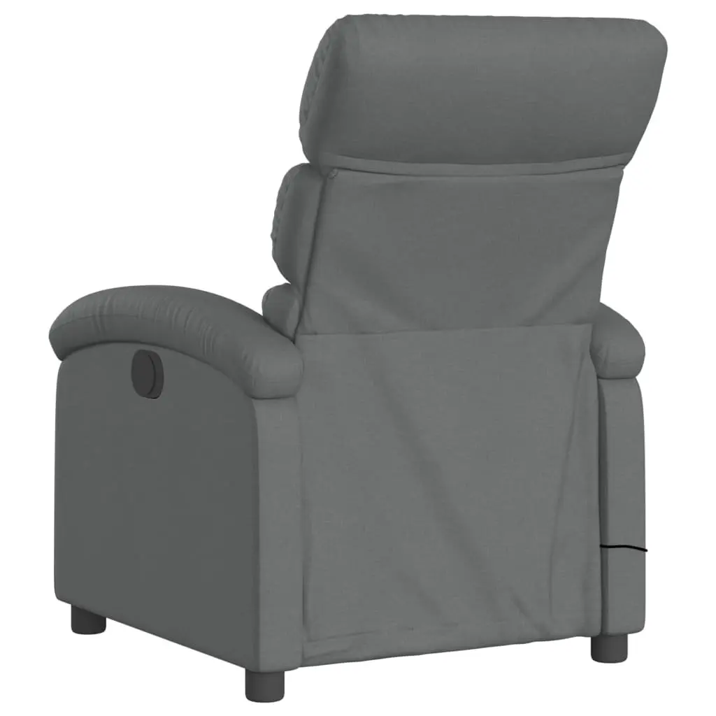 Massage Recliner Chair Fabric Grey Manual Recline Vibration Armchair