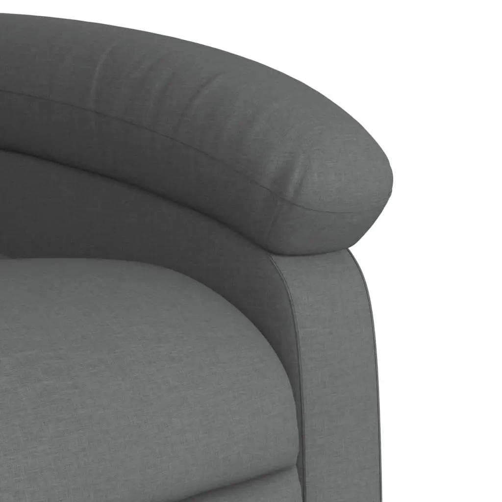 Massage Recliner Chair Fabric Grey Manual Recline Vibration Armchair