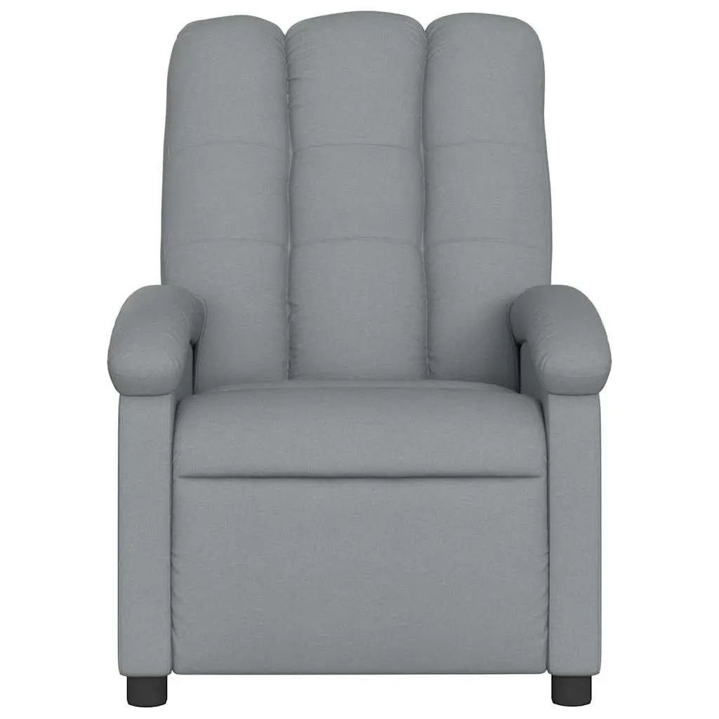 Massage Recliner Chair Grey Fabric Manual Recline Vibration Relaxation