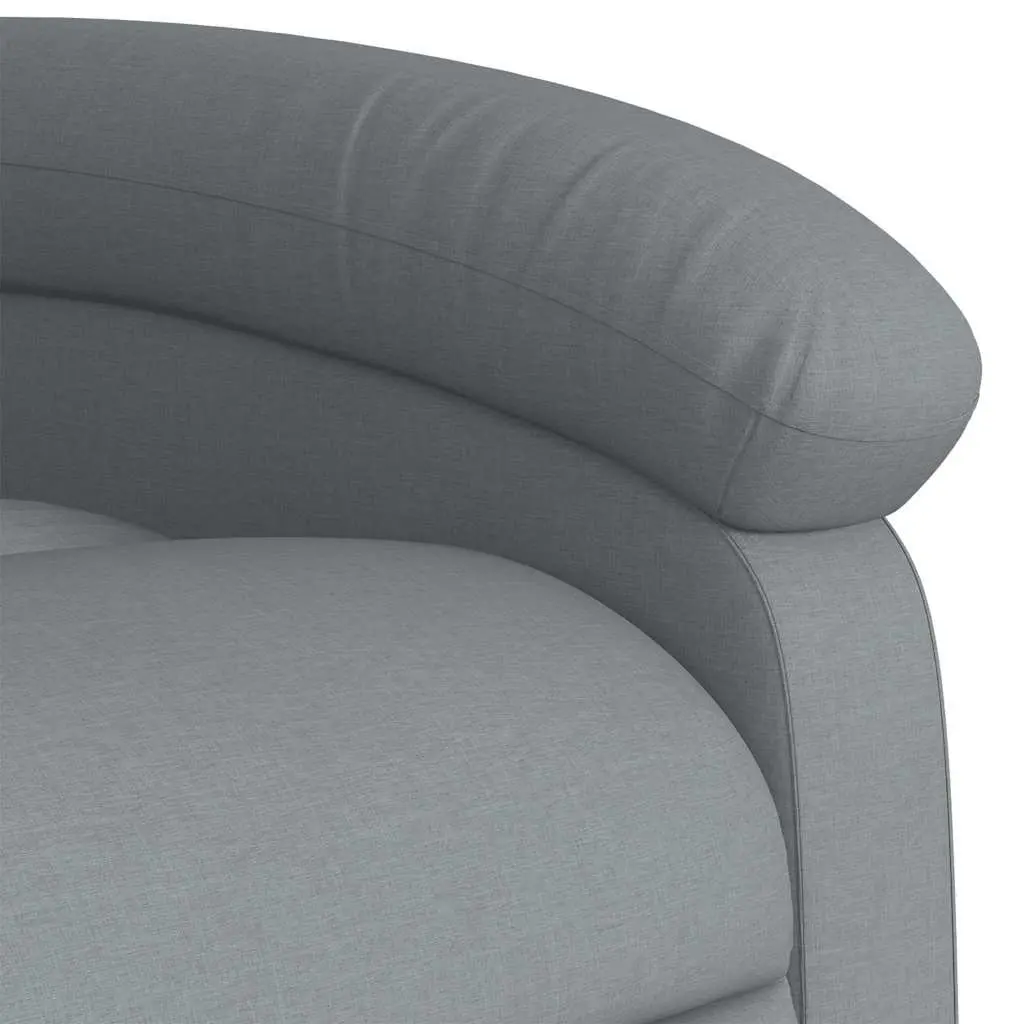 Massage Recliner Chair Grey Fabric Manual Recline Vibration Relaxation