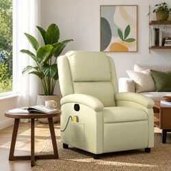 Versatile Cream Leather Massage Recliner Chair for Home Use