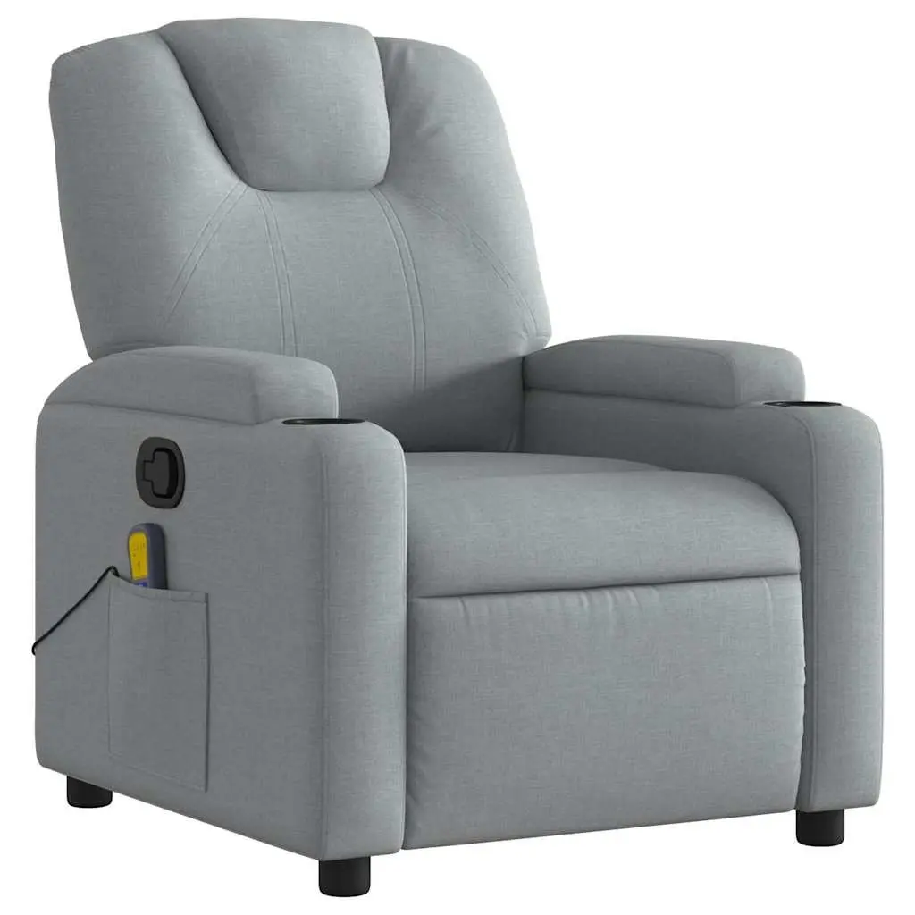 Massage Recliner Chair Manual Reclining Fabric Grey