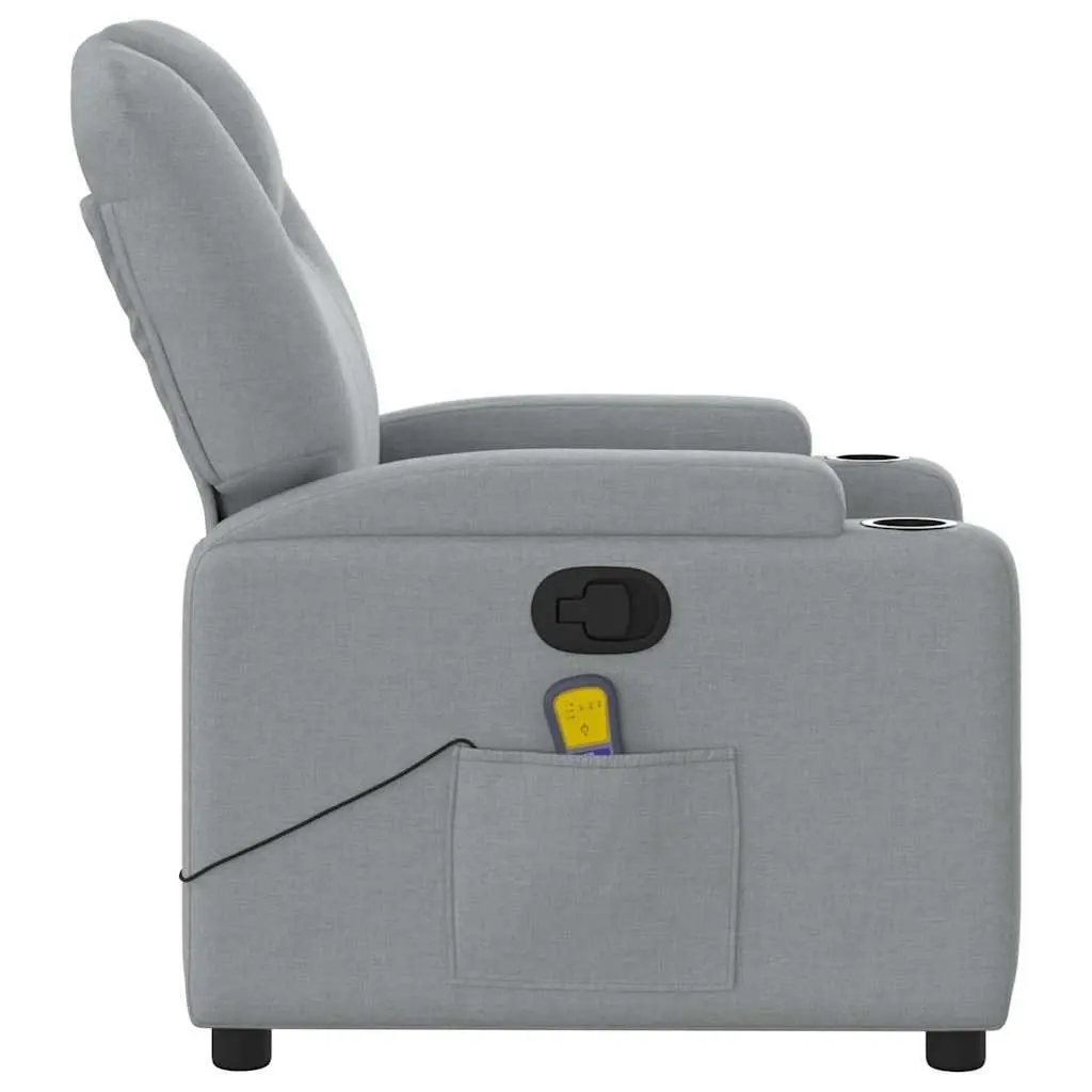 Massage Recliner Chair Manual Reclining Fabric Grey