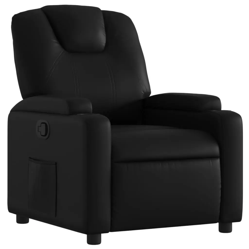 Recliner Chair Manual Reclining Armchair with Cup Holders Side Pocket Black