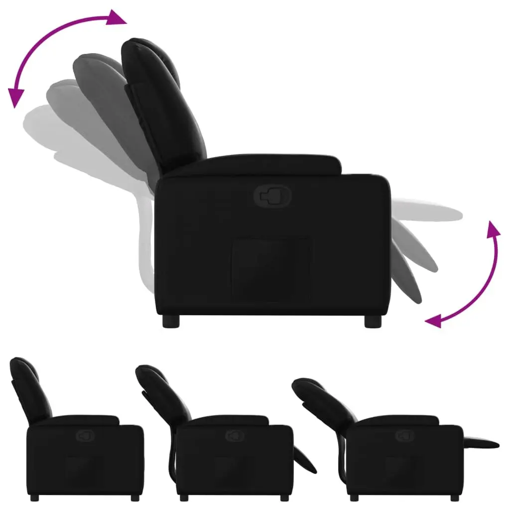 Recliner Chair Manual Reclining Armchair with Cup Holders Side Pocket Black