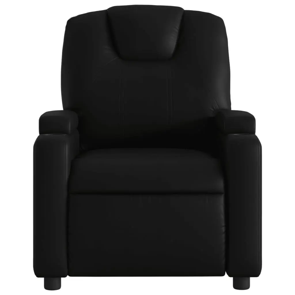 Recliner Chair Manual Reclining Armchair with Cup Holders Side Pocket Black