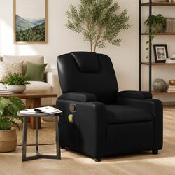 Practical Black Faux Leather Recliner Chair for Home Use
