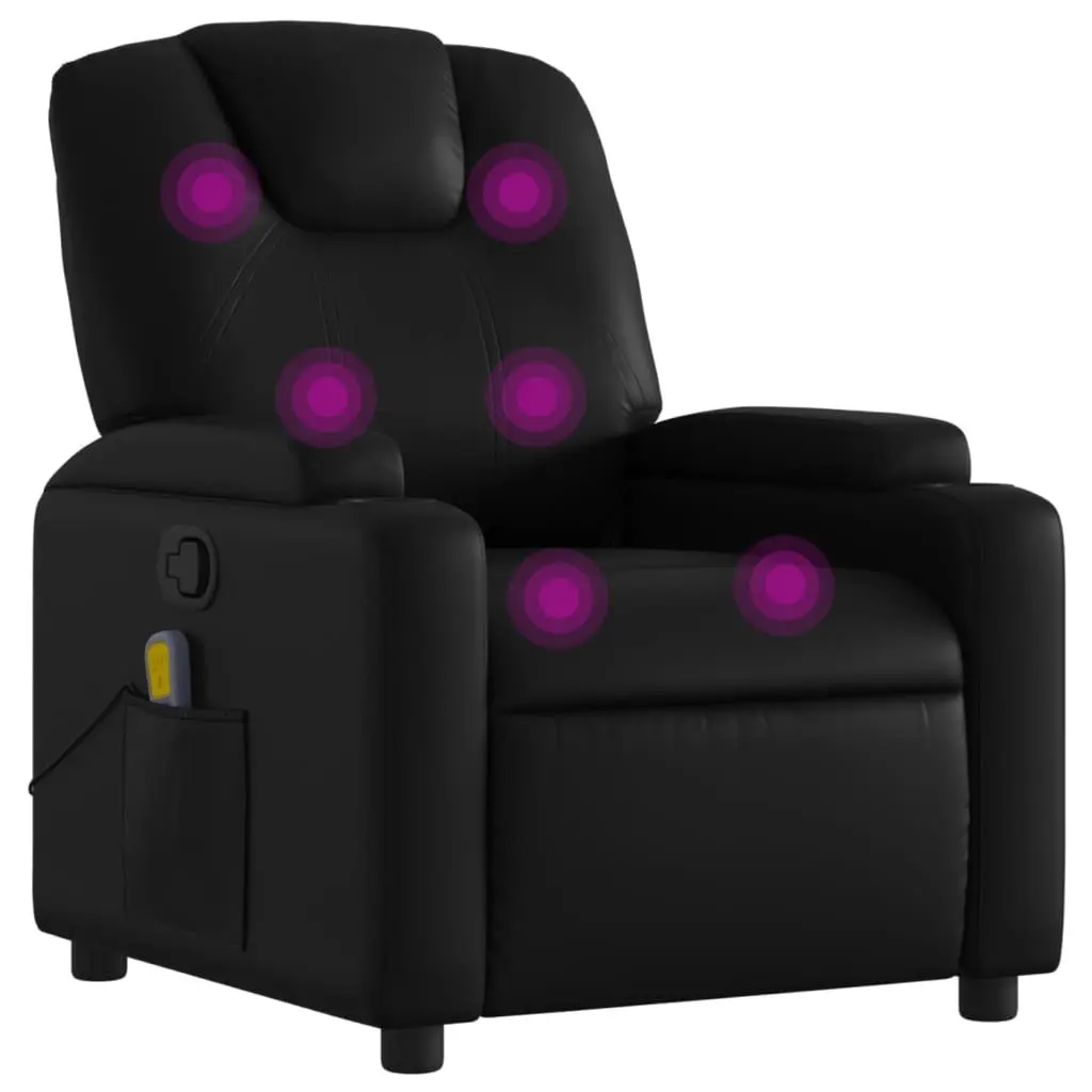 Black Faux Leather Recliner Chair for Home Use
