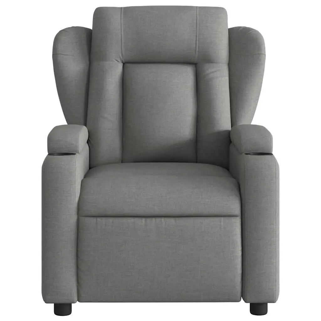 Massage Recliner Chair Manual Reclining Fabric 135 Degrees Grey