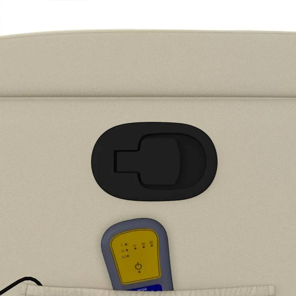Massage Recliner Chair Faux Leather Cream Manual Recline Adjustable Footrest 135 Degrees Vibration Massage