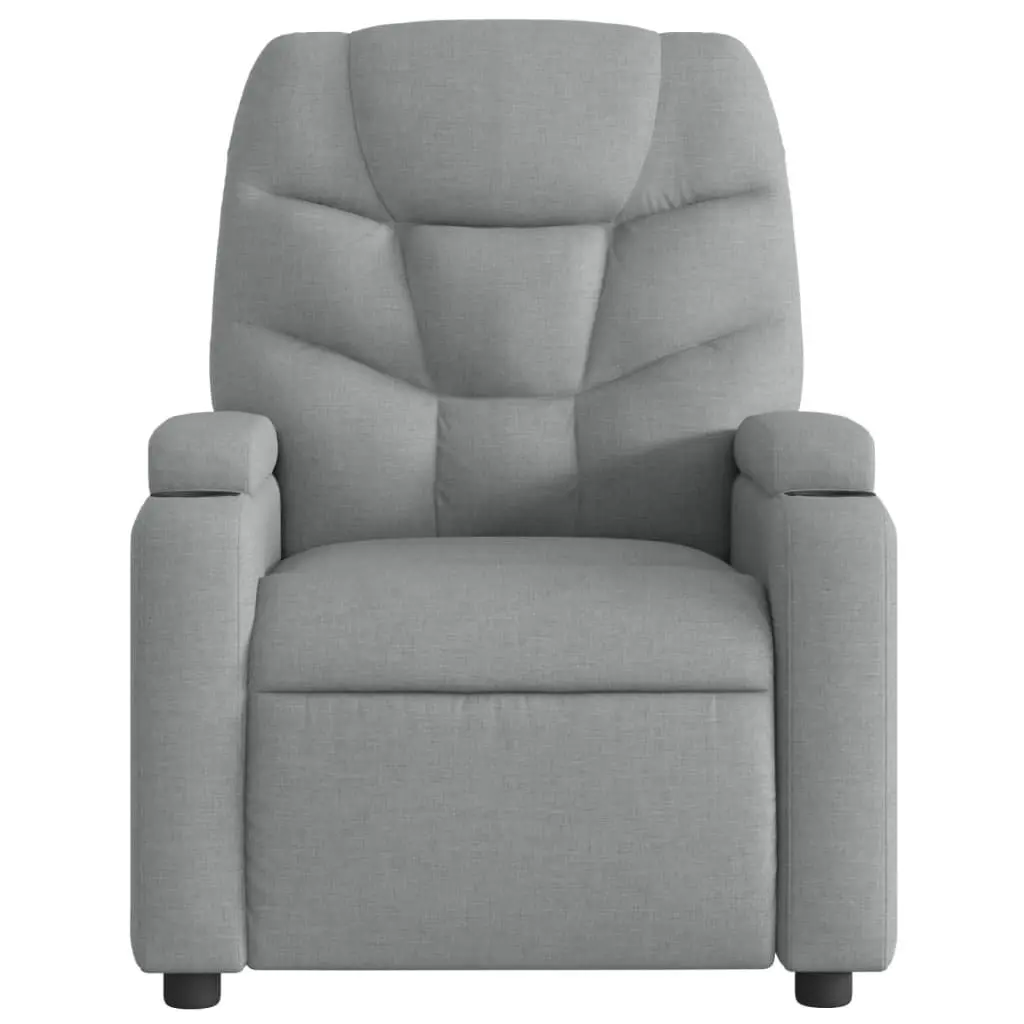 Recliner Chair Vibration Massage Grey Fabric Manual Adjust 135 Degrees Armchair