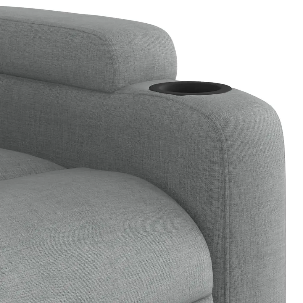 Recliner Chair Vibration Massage Grey Fabric Manual Adjust 135 Degrees Armchair