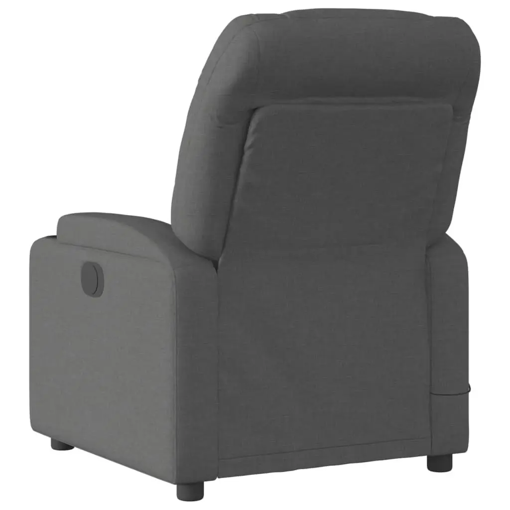 Massage Recliner Chair Fabric Grey Manual Reclining Armchair with Vibration Massage Points