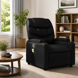 Practical Black Faux Leather Recliner for Comfortable Living