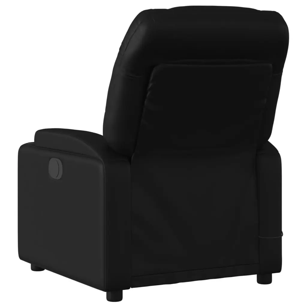 Massage Chair Faux Leather Black Manual Recline 135 Degrees 6 Massage Points