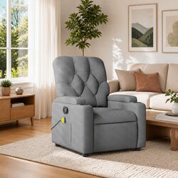Functional Grey Fabric Massage Recliner Chair for Everyday Use
