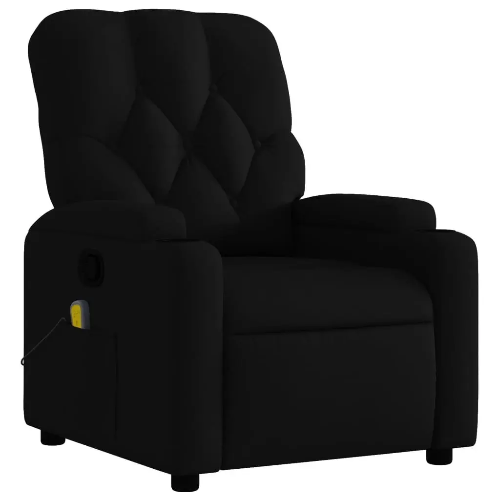 Recliner Massage Chair Fabric Black Manual Vibration Adjustable Armchair