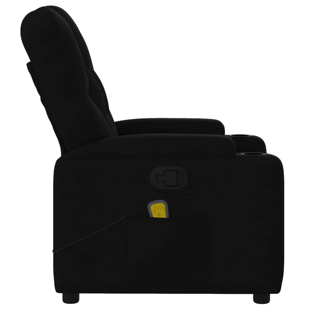Recliner Massage Chair Fabric Black Manual Vibration Adjustable Armchair