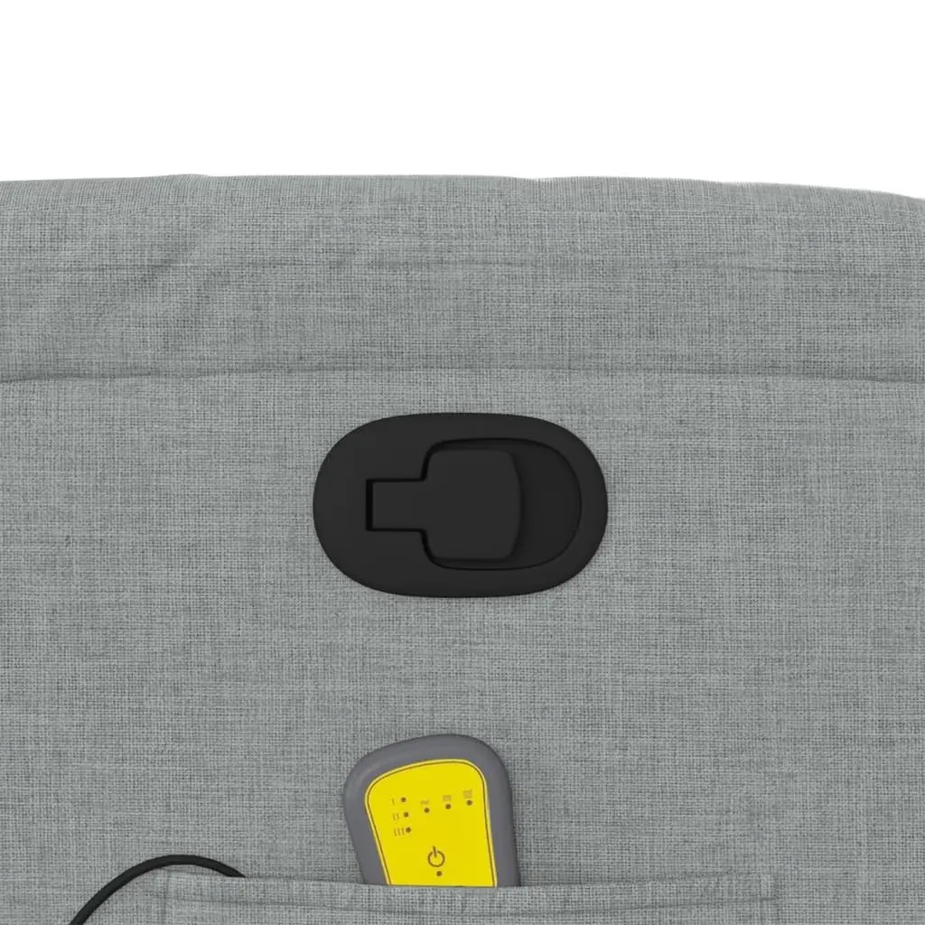 Massage Recliner Chair Grey Fabric Manual Recline 135 Degrees Vibration Relaxation