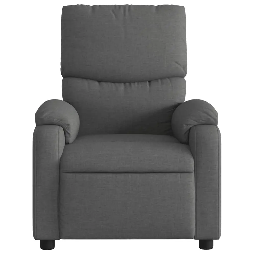 Recliner Chair Fabric Grey Manual Vibration Massage Armchair Lounge