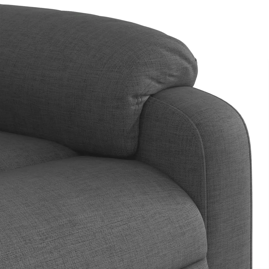Recliner Chair Fabric Grey Manual Vibration Massage Armchair Lounge