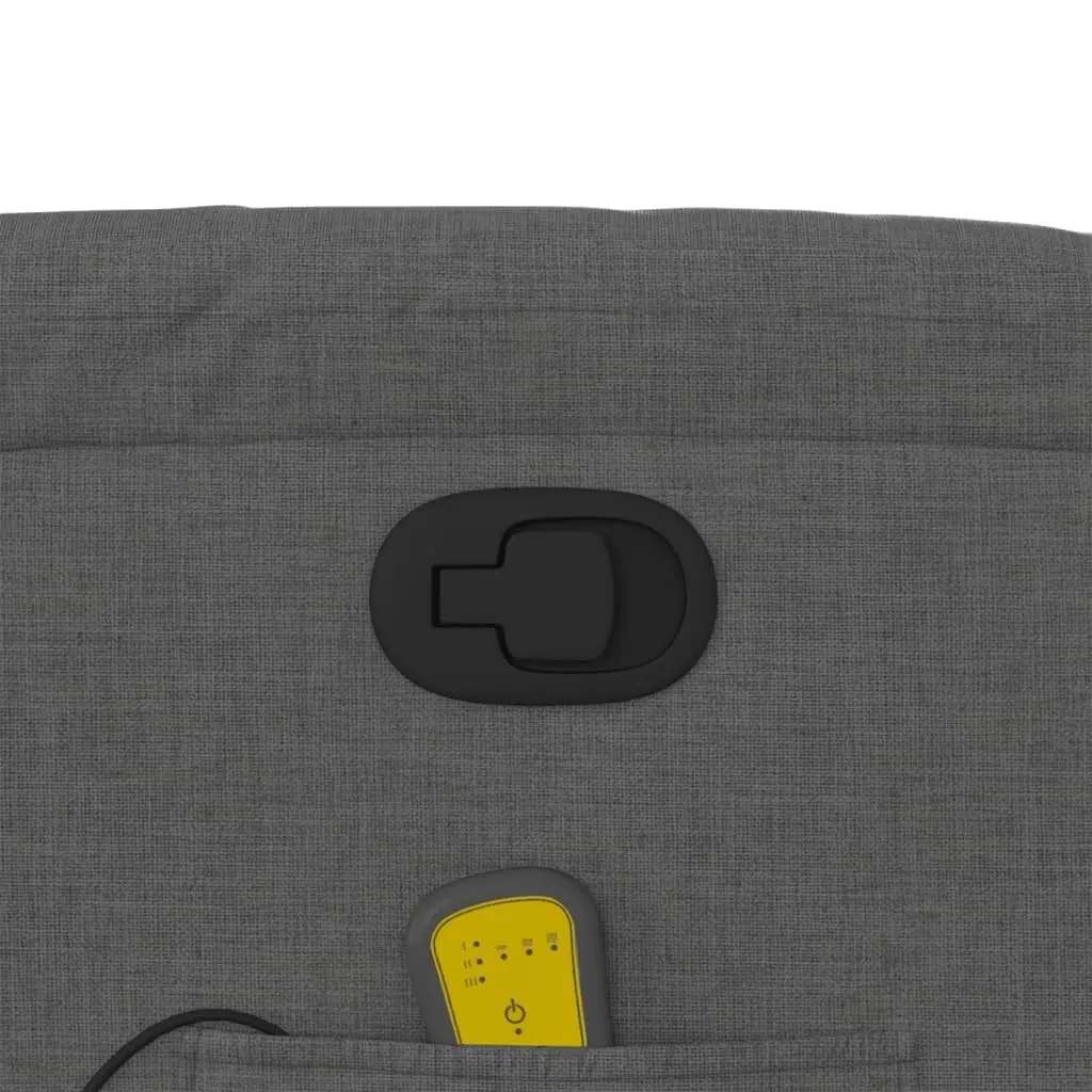 Recliner Chair Fabric Grey Manual Vibration Massage Armchair Lounge