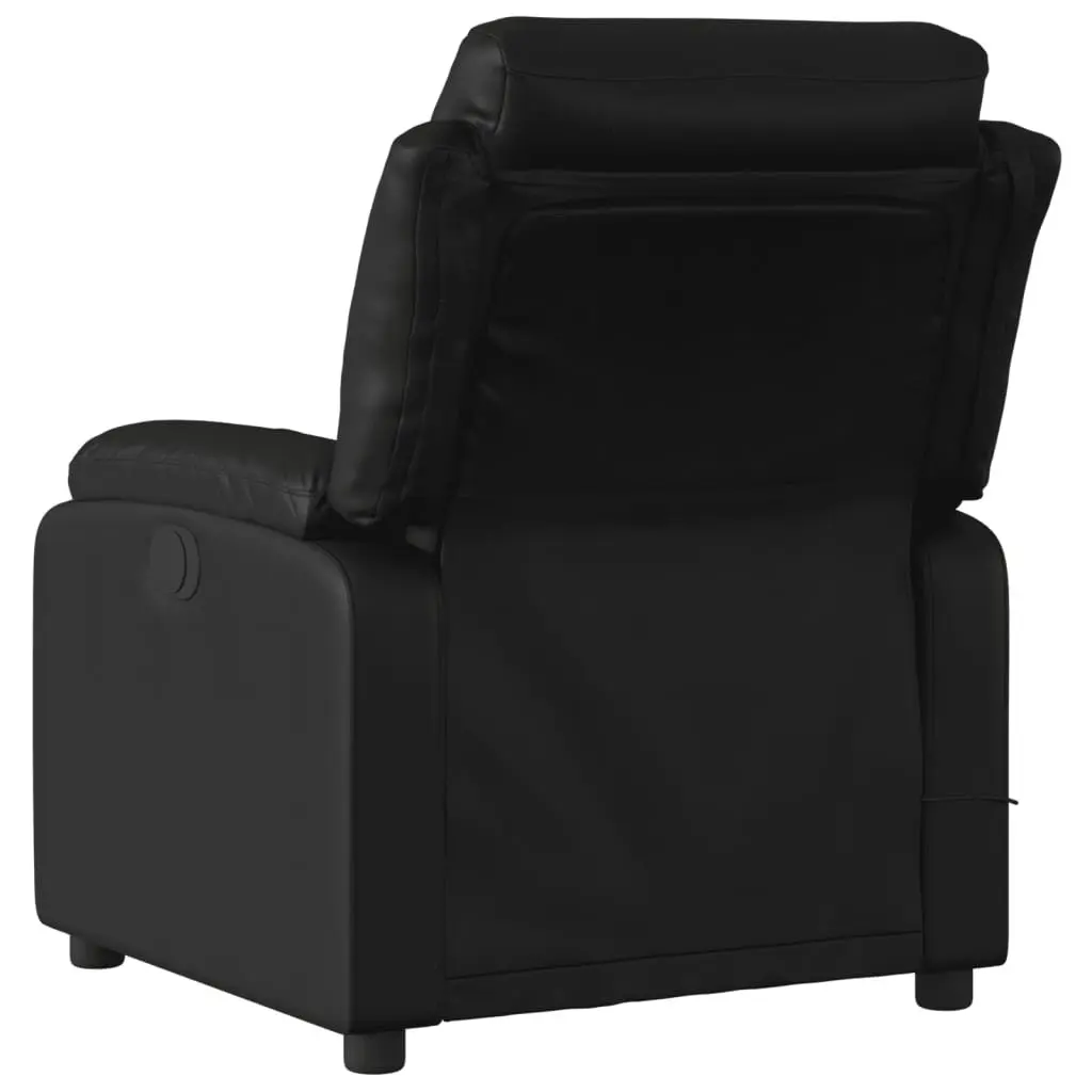 Massage Recliner Chair Faux Leather Black Manual Reclining Armchair Vibration