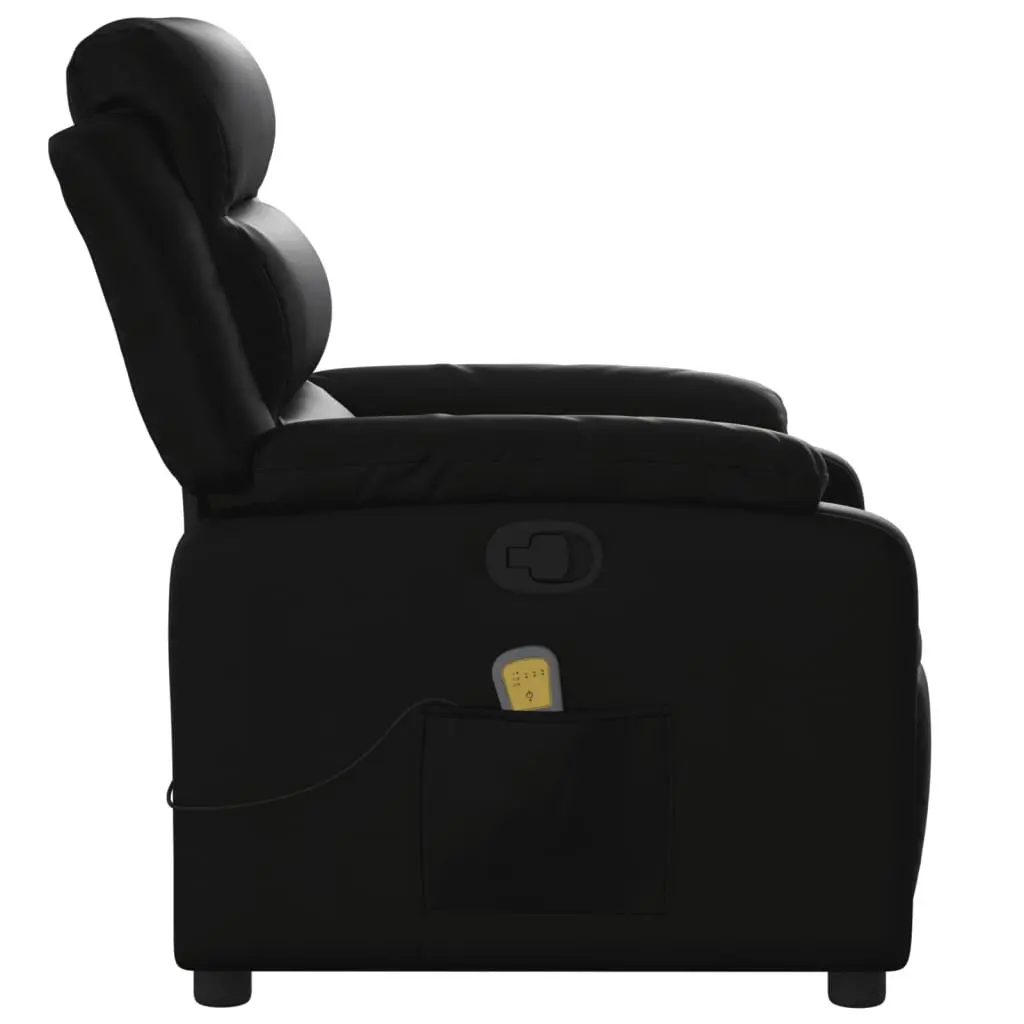 Massage Recliner Chair Faux Leather Black Manual Reclining Armchair Vibration