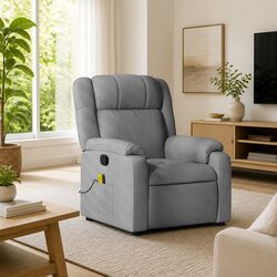 Light Grey Manual Recline Massage Chair for Home Use