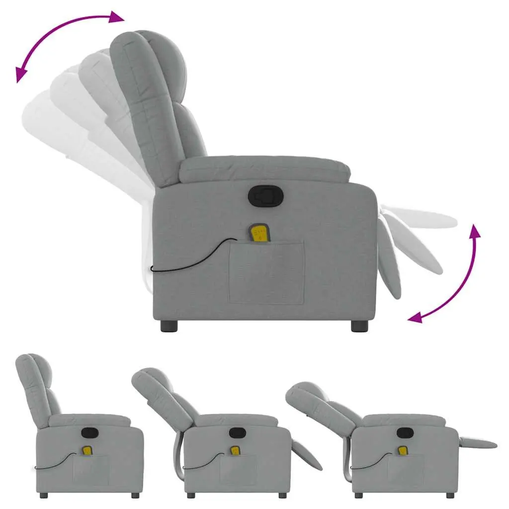 Light Grey Manual Recline Massage Chair for Home Use