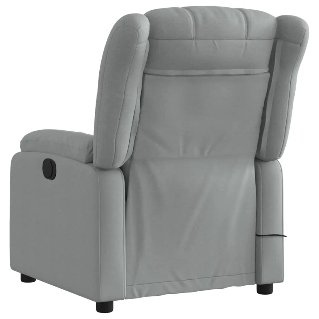 Massage Recliner Chair Manual Adjustable Footrest Armchair Grey Fabric Relaxing