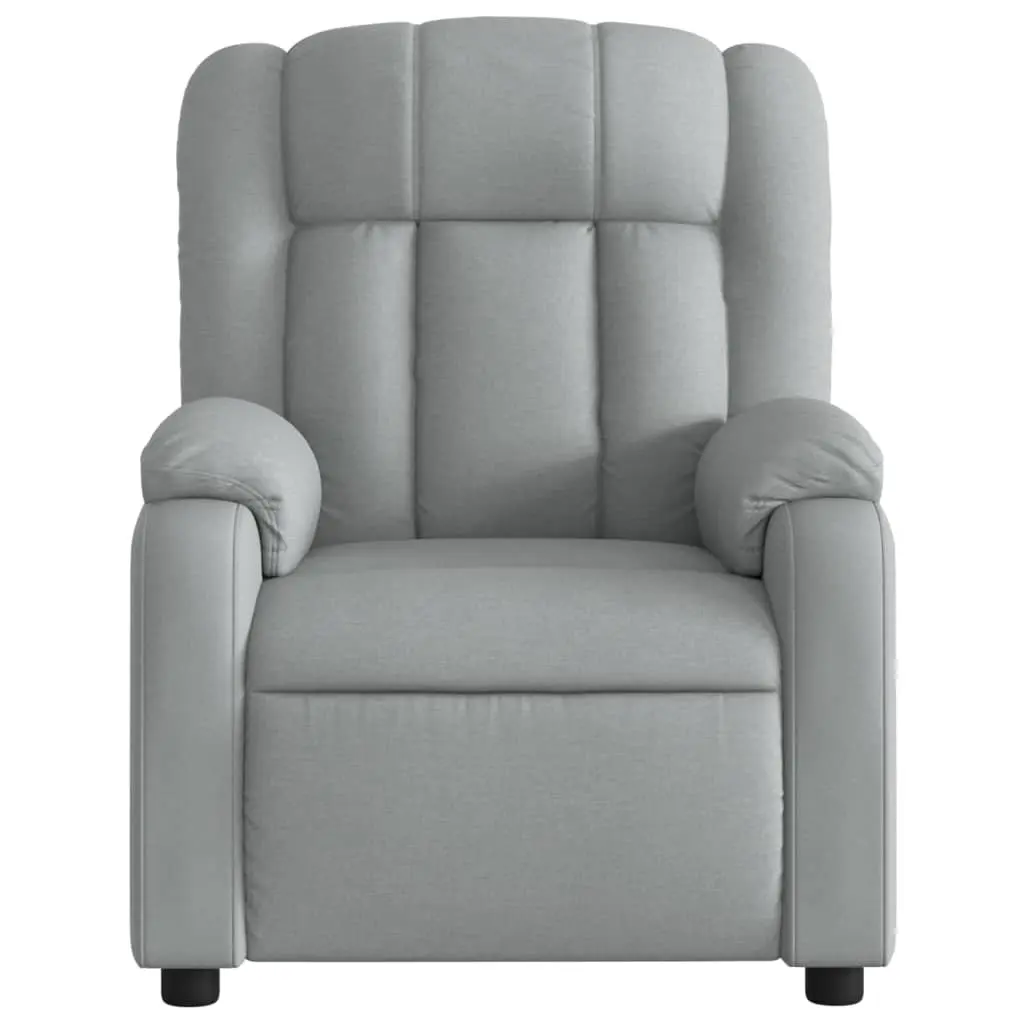 Massage Recliner Chair Manual Adjustable Footrest Armchair Grey Fabric Relaxing