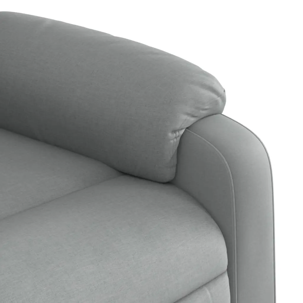 Massage Recliner Chair Manual Adjustable Footrest Armchair Grey Fabric Relaxing