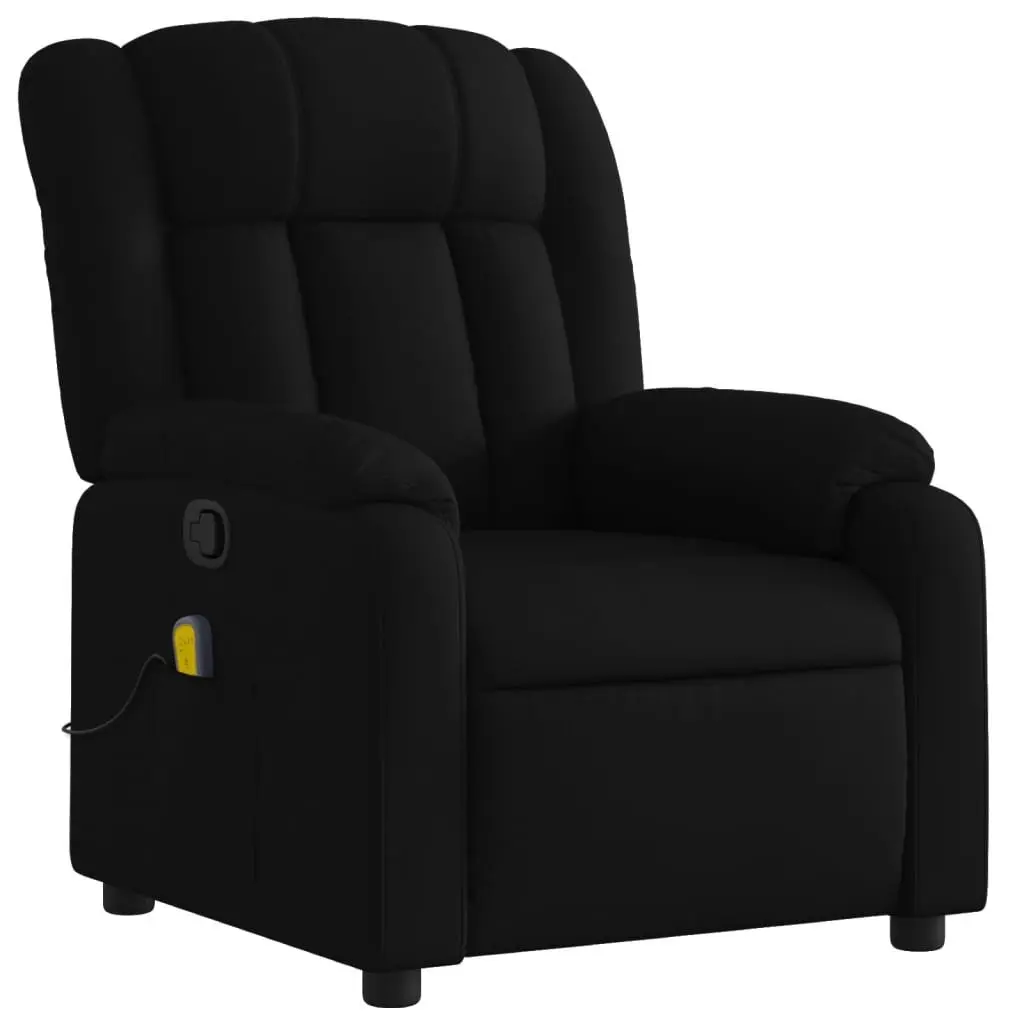 Massage Recliner Chair Fabric Black Manual Adjustable Lounge Seat with Vibration