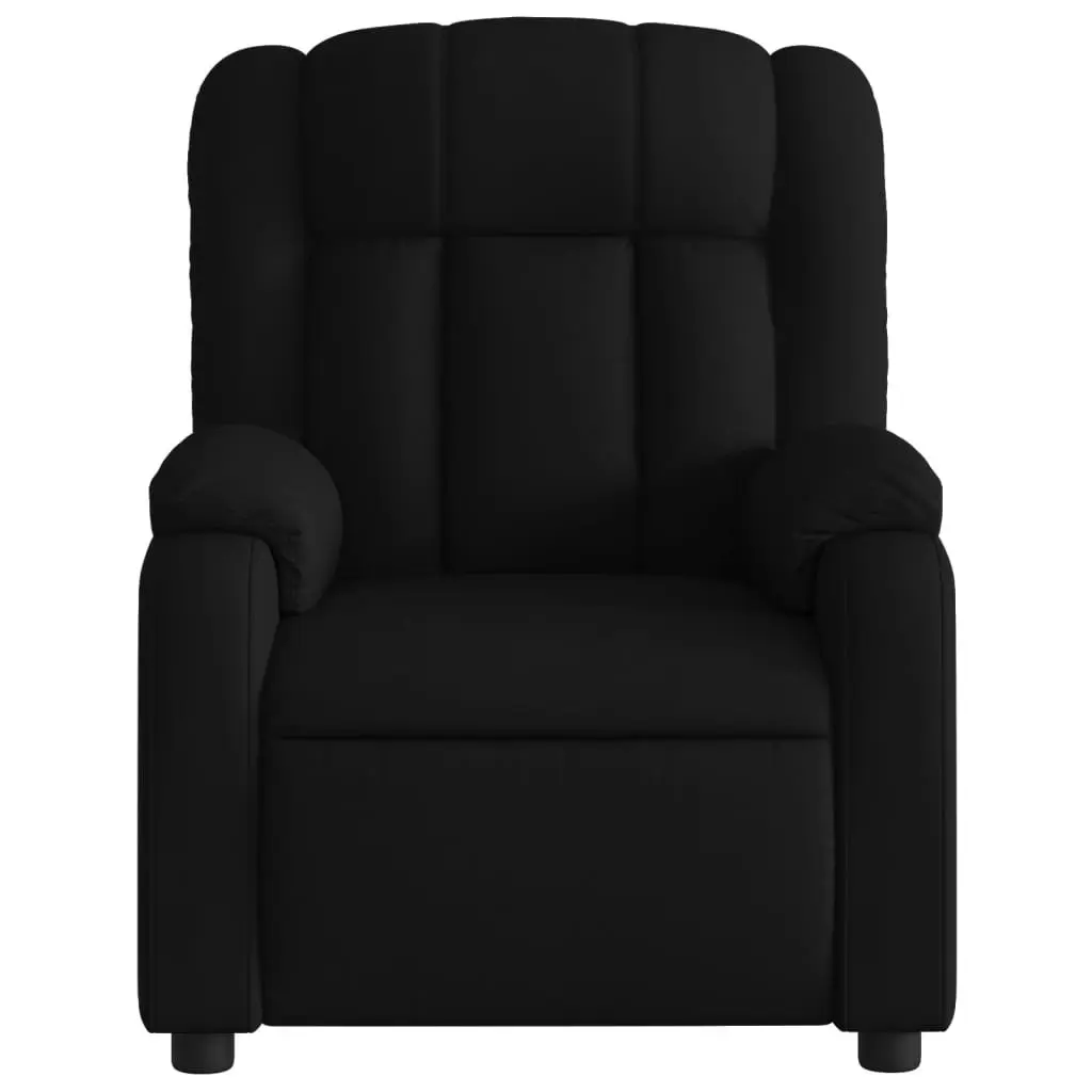 Massage Recliner Chair Fabric Black Manual Adjustable Lounge Seat with Vibration