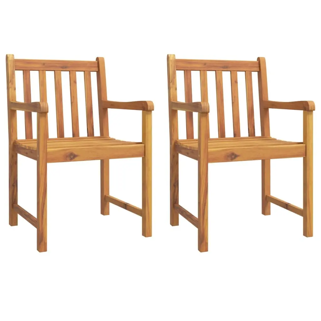 3 Piece Garden Dining Set Solid Acacia Wood Outdoor Furniture Brown Table Chairs