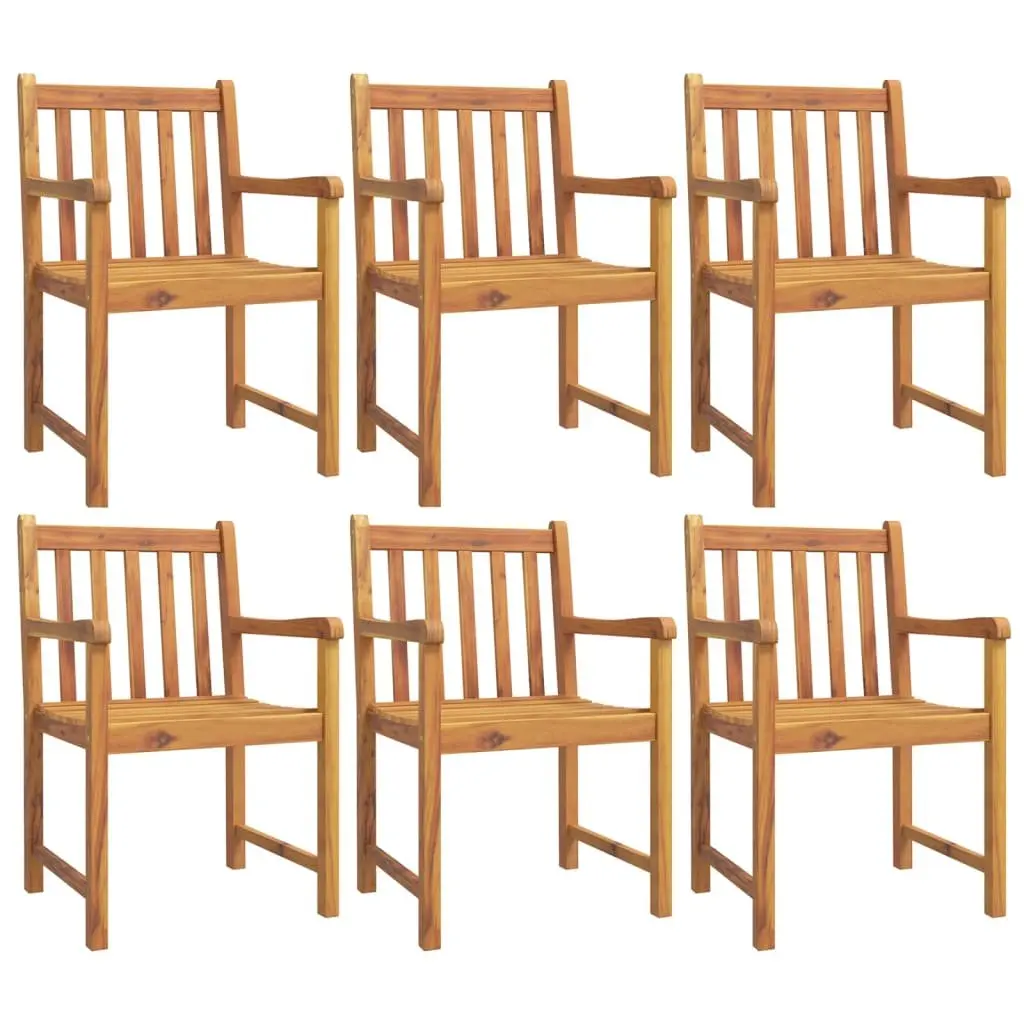 Garden Dining Set Solid Acacia Wood 7 Piece Outdoor Furniture Brown
