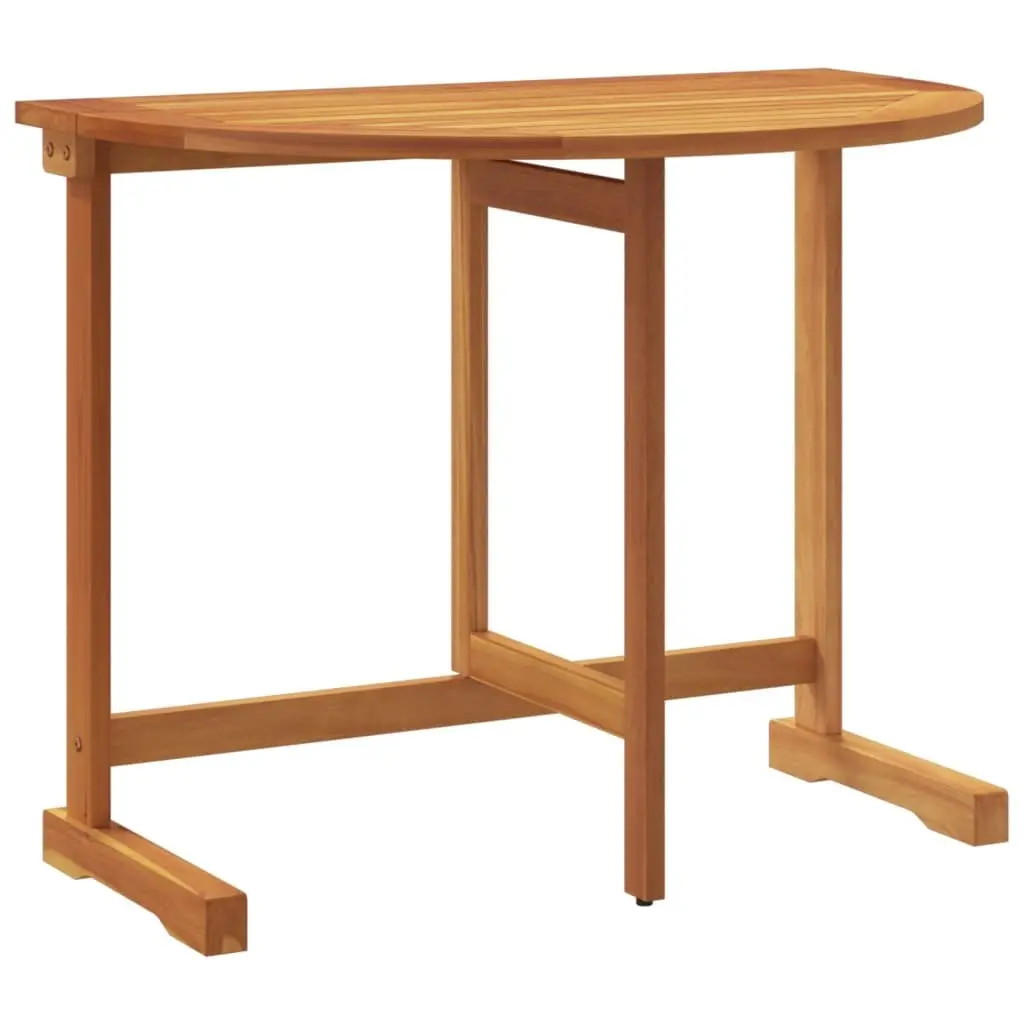 Folding Bistro Set 3 Piece Solid Acacia Wood Outdoor Dining Table and Chairs Brown