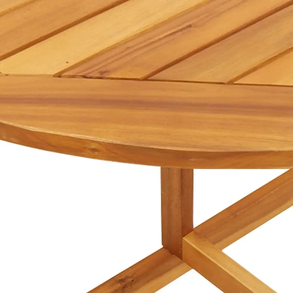 Folding Bistro Set 3 Piece Solid Acacia Wood Outdoor Dining Table and Chairs Brown