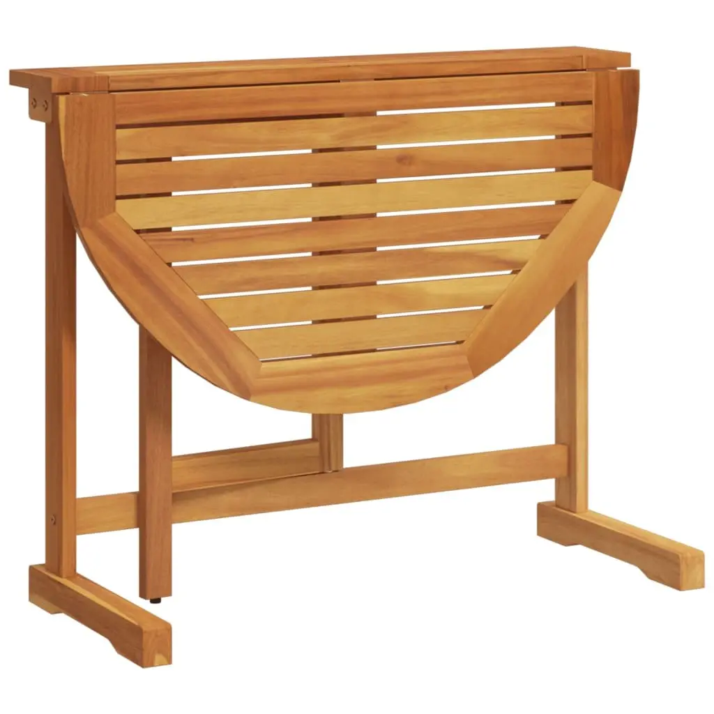 Folding Bistro Set 3 Piece Solid Acacia Wood Outdoor Dining Table and Chairs Brown