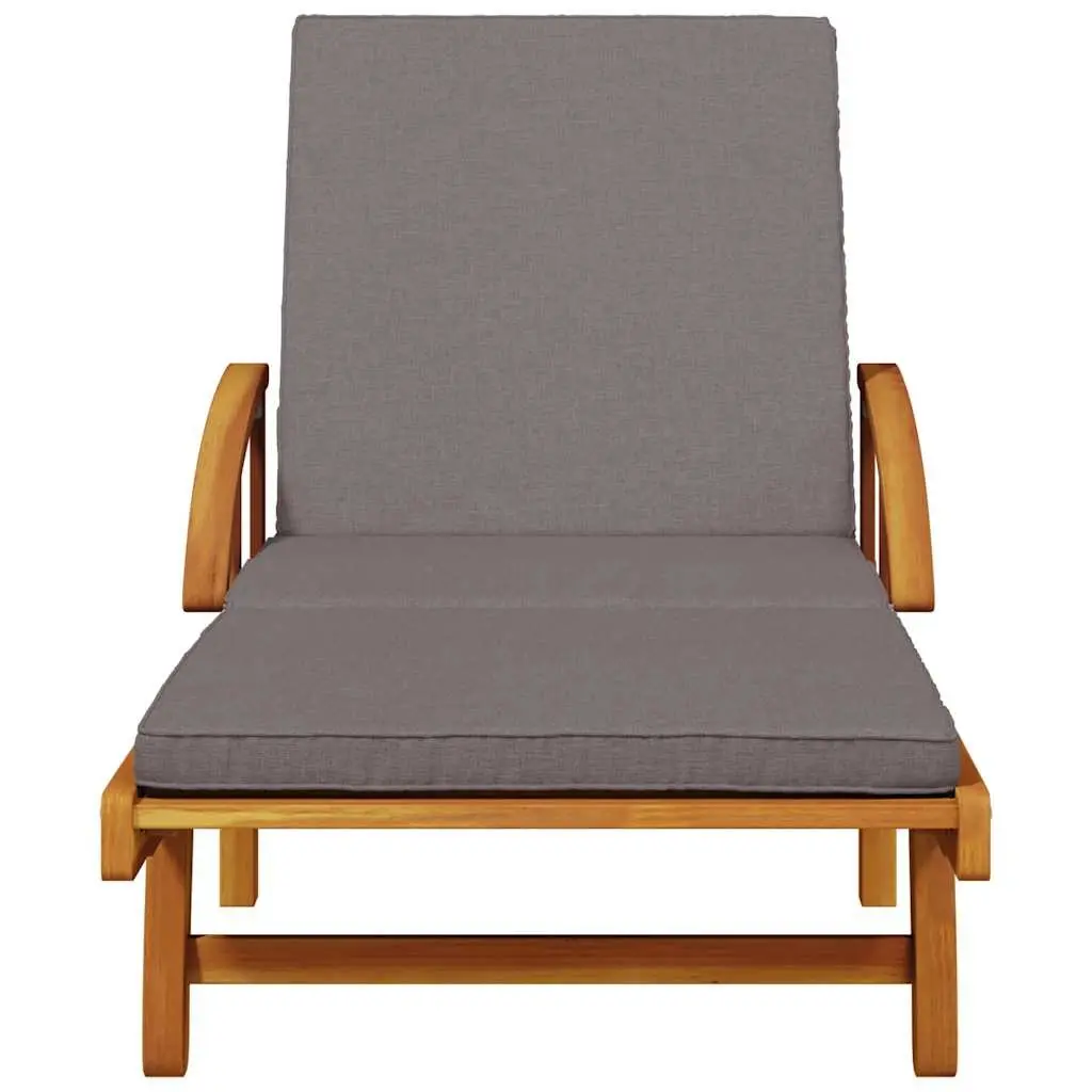 Sun Loungers Set Solid Acacia Wood 2 pcs Brown Outdoor Furniture