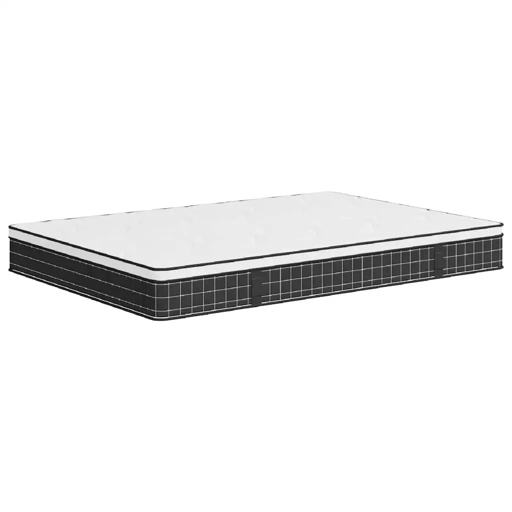 Bonnell Spring Mattress Medium Firmness Double Size 137x190 cm White Removable Cover