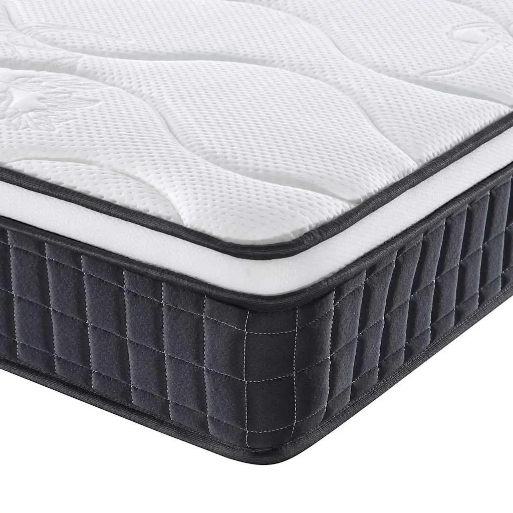 Bonnell Spring Mattress Medium Firmness Double Size 137x190 cm White Removable Cover