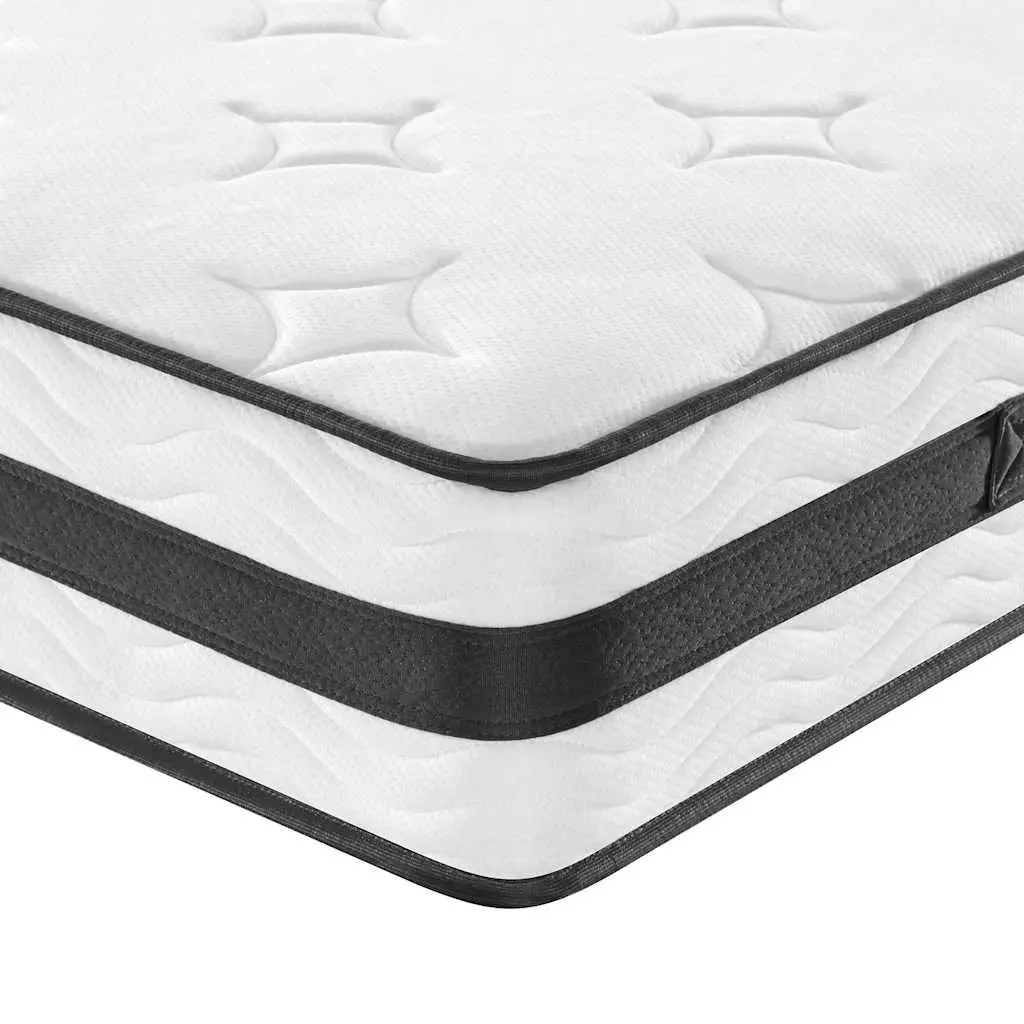 Double Size Bonnell Spring Mattress 137x190cm Foam Layers Medium Firmness White