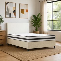 Queen Size Bonnell Spring Mattress Medium Firmness White 152x203cm Bedroom Sleep